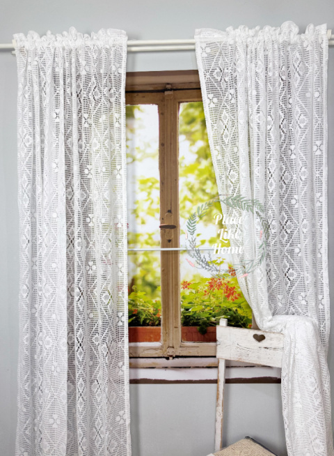 Retro firanka Koronka – firanka biała