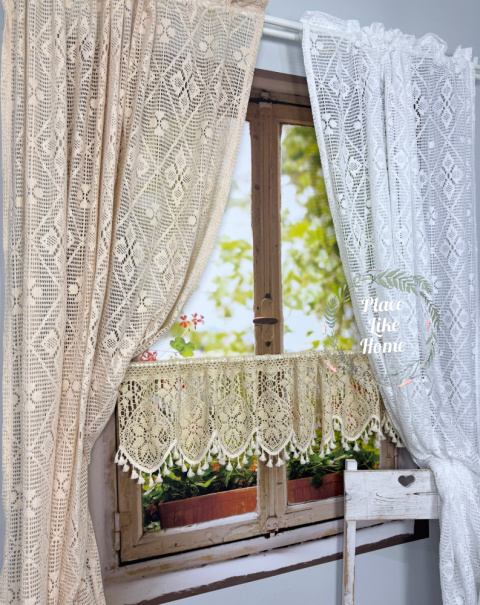 Retro firanka Koronka – firanka biała