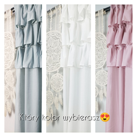 Zasłonki falbany biel