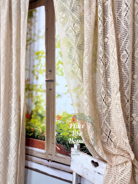 Retro firanka Koronka beż