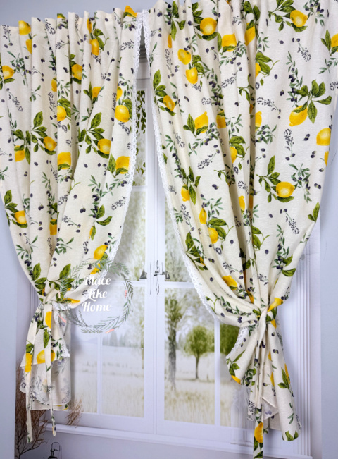 Cytryny z Prowansji – zasłonki z koronką