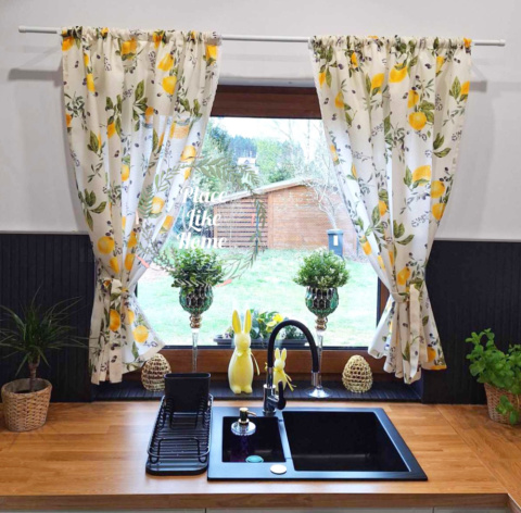 Cytryny z Prowansji – zasłonki z koronką